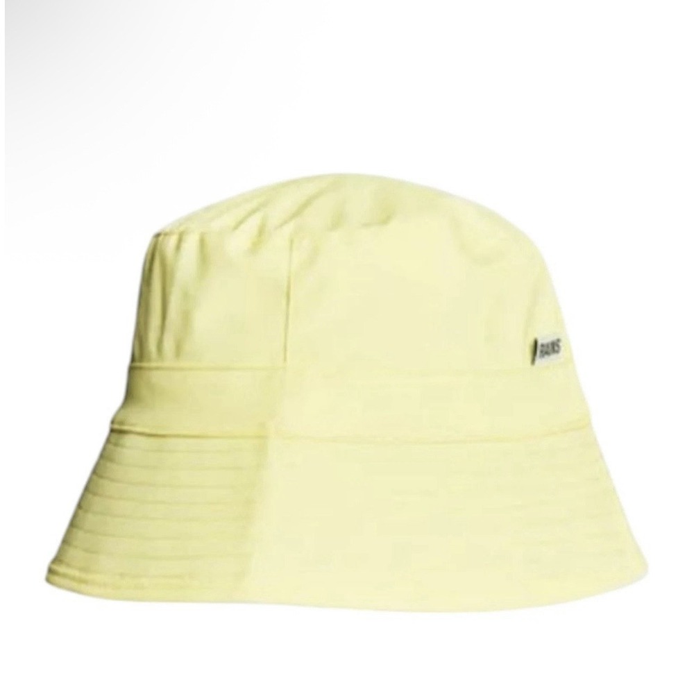 RAINS Straw Yellow Bucket Hat Sz S2-M-XL Unisex New Fishing Boating Nautical NWT